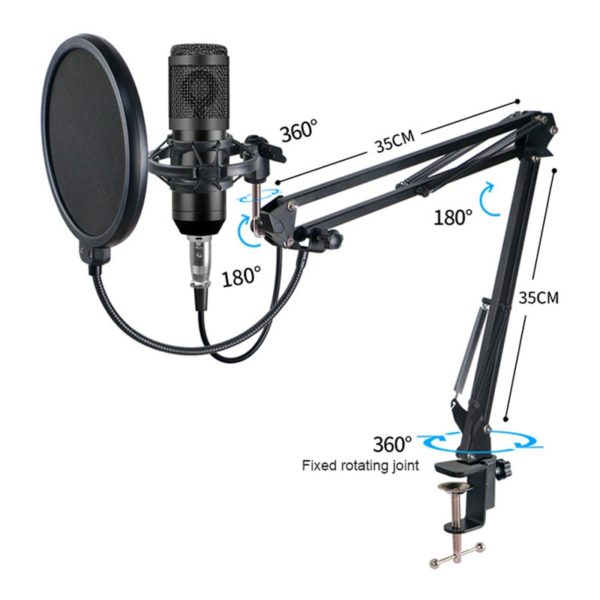 Microfone Profissional Studio Condensador BM 800 Audio V8 bom p/ Karaoke Podcast Gravação e Live Streaming - Image 4