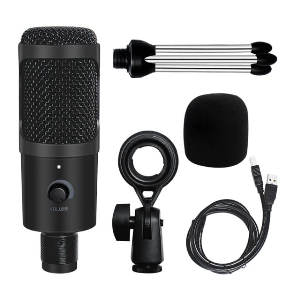 Microfone condensador usb profissional para computador portátil jogos streaming estúdio de gravação youtube