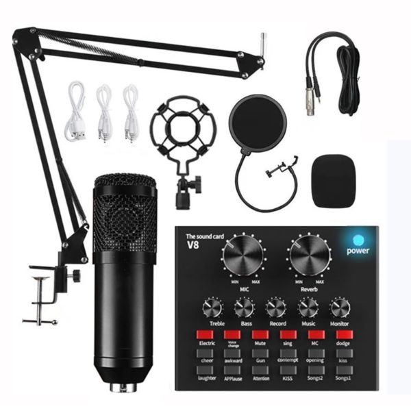 Microfone Profissional Studio Condensador BM 800 Audio V8 bom p/ Karaoke Podcast Gravação e Live Streaming - Image 12
