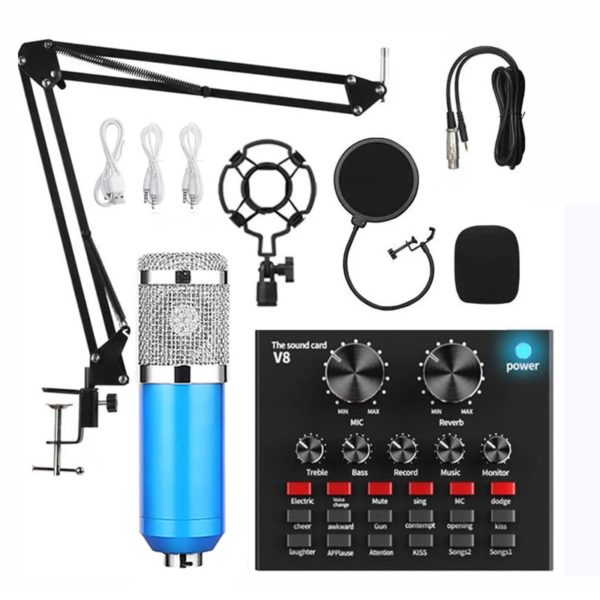 Microfone Profissional Studio Condensador BM 800 Audio V8 bom p/ Karaoke Podcast Gravação e Live Streaming - Image 5