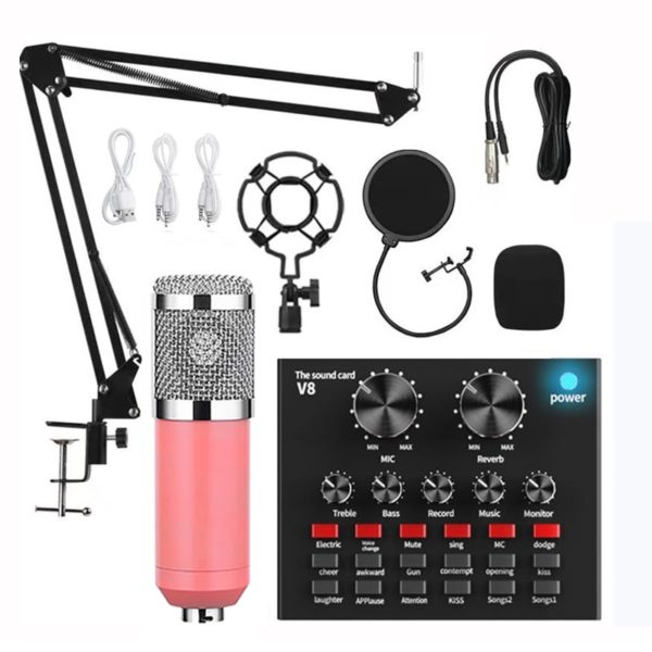 Microfone Profissional Studio Condensador BM 800 Audio V8 bom p/ Karaoke Podcast Gravação e Live Streaming - Image 8