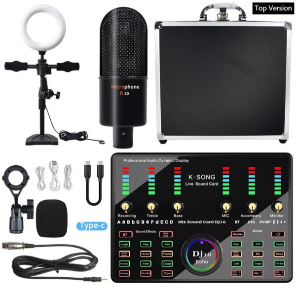 Microfone Profissional Studio Condensador BM 800 Audio V8 bom p/ Karaoke Podcast Gravação e Live Streaming - Image 3