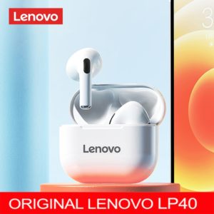 Fone de ouvido lenovo lp40 pro tws sem fio bluetooth 5.1 esporte redução de ruído c/ controle de toque 500 mah 2022 NOVO