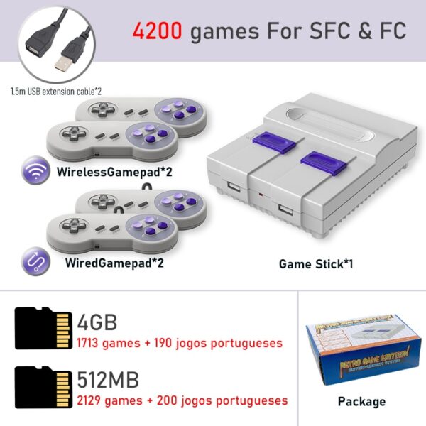 Video Game / Console with 2 HDMI-compatible 2.4G controllers + 4800 Games + Support for Adding and Saving Games - Image 12
