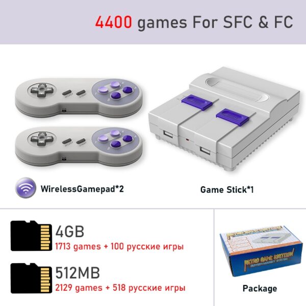 Video Game / Console with 2 HDMI-compatible 2.4G controllers + 4800 Games + Support for Adding and Saving Games - Image 8