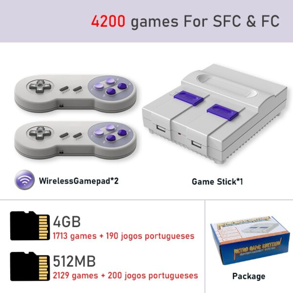 Video Game / Console with 2 HDMI-compatible 2.4G controllers + 4800 Games + Support for Adding and Saving Games - Image 2