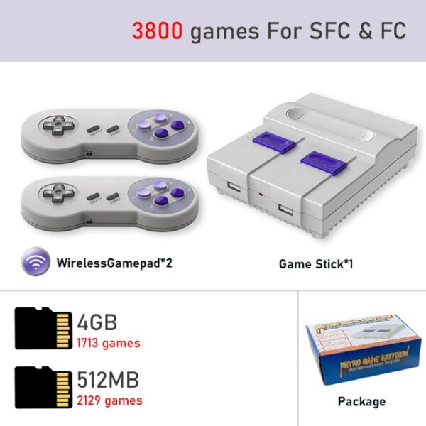 Video Game / Console with 2 HDMI-compatible 2.4G controllers + 4800 Games + Support for Adding and Saving Games - Image 6