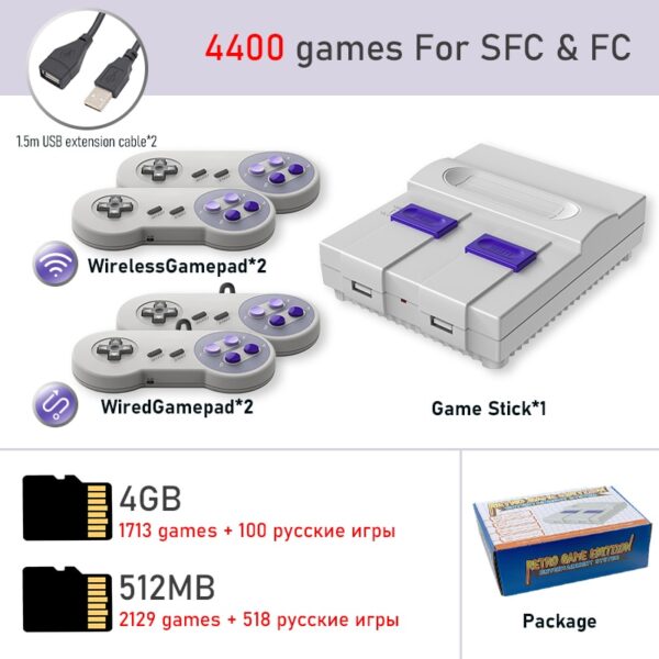 Video Game / Console with 2 HDMI-compatible 2.4G controllers + 4800 Games + Support for Adding and Saving Games - Image 9