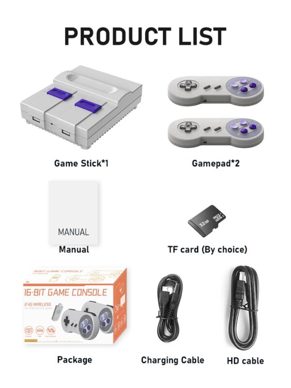 Video Game / Console with 2 HDMI-compatible 2.4G controllers + 4800 Games + Support for Adding and Saving Games - Image 3
