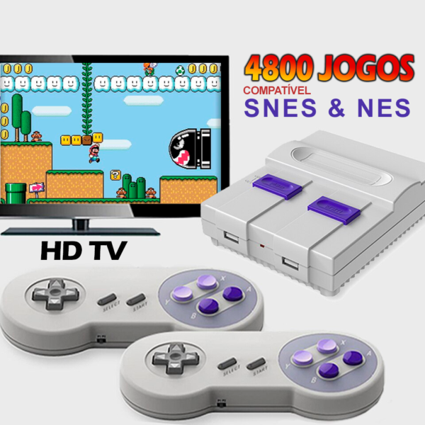Video Game / Console with 2 HDMI-compatible 2.4G controllers + 4800 Games + Support for Adding and Saving Games