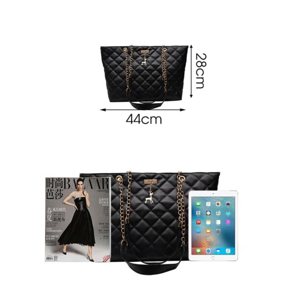 Luxury Soft Leather Handbags with Chain Shoulder Women's Crossbody - Image 6