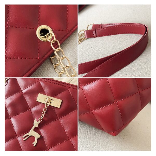 Luxury Soft Leather Handbags with Chain Shoulder Women's Crossbody - Image 5