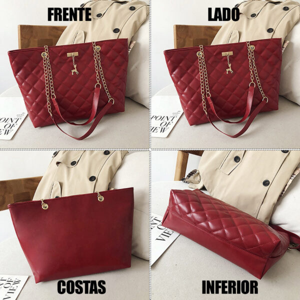 Luxury Soft Leather Handbags with Chain Shoulder Women's Crossbody - Image 7