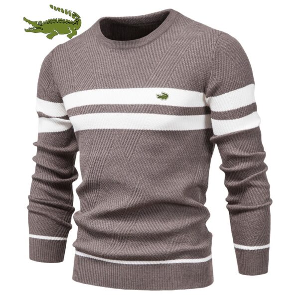 Stylish winter striped men's sweater, super comfortable, thick, warm, O-neck, casual basic - NEW