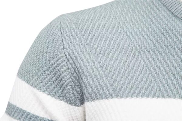 Stylish winter striped men's sweater, super comfortable, thick, warm, O-neck, casual basic - NEW - Image 4