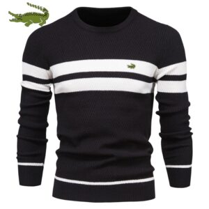 Stylish winter striped men's sweater, super comfortable, thick, warm, O-neck, casual basic - NEW (TODAY ONLY)