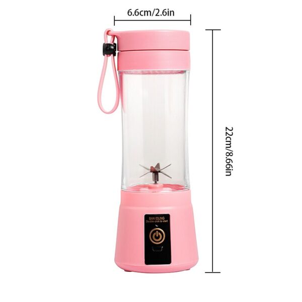 Mini Portable Blender with USB Refillable Cup. Equipped with 6 sharp blades, it perfectly blends fruits and ingredients to create irresistible drinks. - Image 3