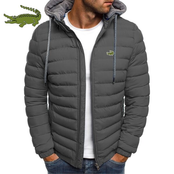 Unisex jacket with a thick, casual hood. Made of quality cotton, warm, wind-resistant and ideal for outdoor activities. - Image 2