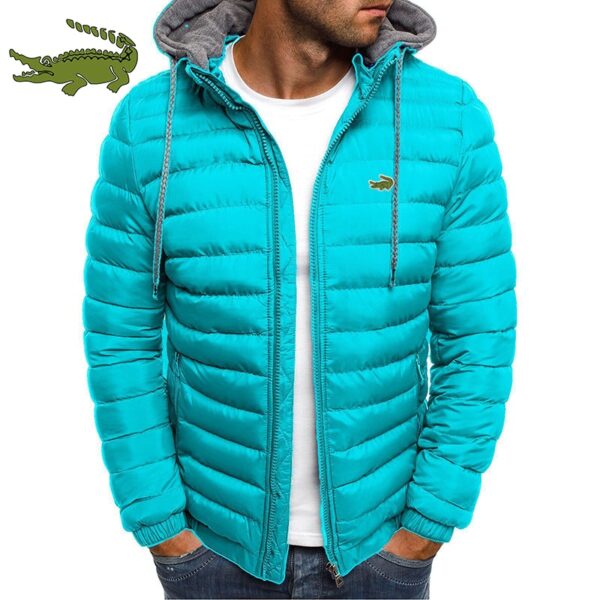 Unisex jacket with a thick, casual hood. Made of quality cotton, warm, wind-resistant and ideal for outdoor activities. - Image 4