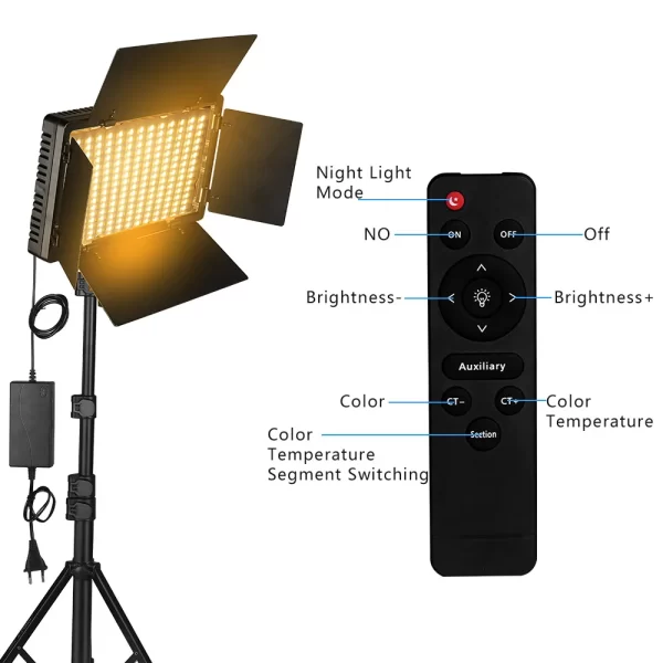 LED Video Light with Professional Lighting – Includes Tripod and Remote Control for Studio and Recording - Image 4