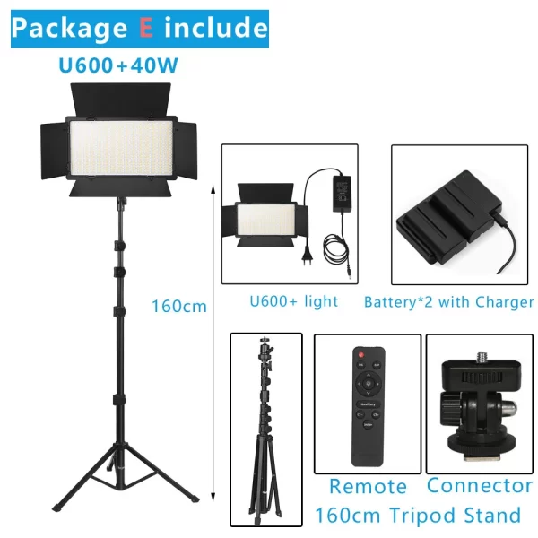 LED Video Light with Professional Lighting – Includes Tripod and Remote Control for Studio and Recording - Image 16