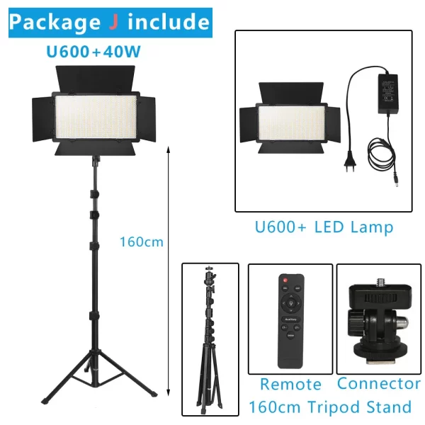 LED Video Light with Professional Lighting – Includes Tripod and Remote Control for Studio and Recording - Image 13