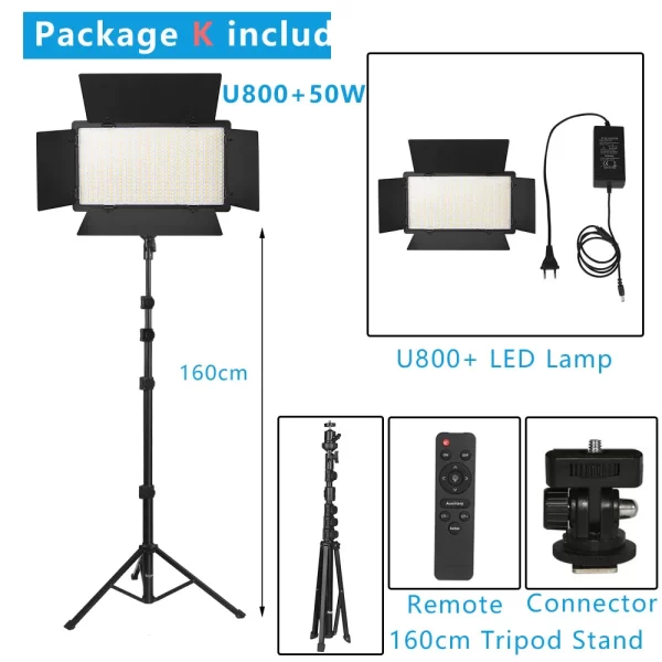 LED Video Light with Professional Lighting – Includes Tripod and Remote Control for Studio and Recording - Image 12