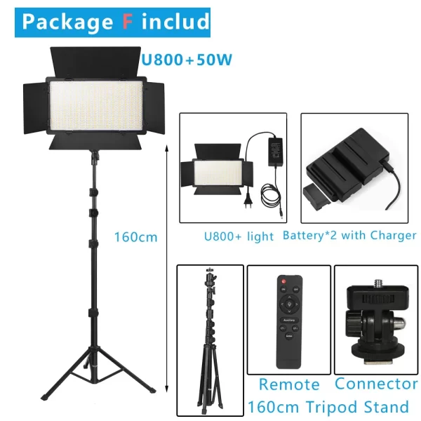 LED Video Light with Professional Lighting – Includes Tripod and Remote Control for Studio and Recording - Image 15